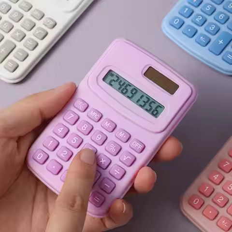 Small Solar Calculator Portable Calculator Cute 8 Digits LCD Electronic Home Office Calculator for K