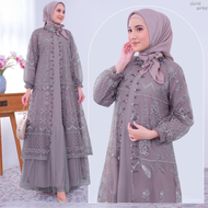 Baju Gamis Wanita Lebaran Viral Miskah Maxy Skirt Mix Tile Import Aplikasi Payet Dress Outfit Muslim