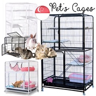 [SG INSTOCKS] Cat Cage Chinchilla Rabbit House Cage Metal Tall 2 Tier 4 Tier Ramp Tray