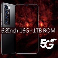 2021 New 5G M11Pro Smartphone 16GB RAM+1TB ROM Android Phone 5000mAh Mobile Phone Support Dual Sim Card Large Memory 6.8Inch Water Drop Screen Phone