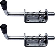 TCH Hardware 2 Pack Stainless Steel Heavy Duty Barrel Bolt Lock - Spring Loaded Latch Locking 6.5 In