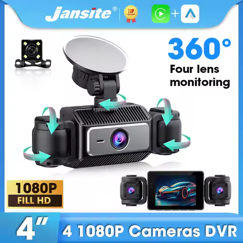 Jansite Car DVR 4 Channel Dashcam for Car Video Recorder Night Vision Rear View Camera for Vehicle R