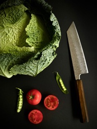 Kikusumi FURU Keyaki Bunka 刀大馬士革 Urushi