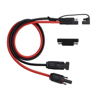 2ft/60cm Solar Conector to SAE Adapter 10AWG Cable + 2ft/60cm 10 AWG Solar Weatherproof SAE Socket S