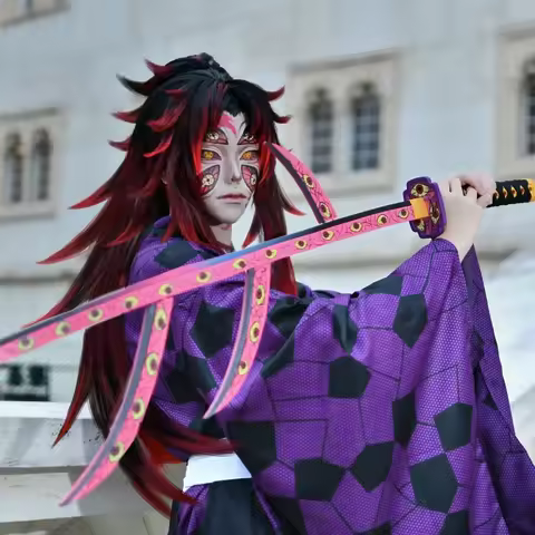 Character Kokushibo Kyojuro Rengoku's Cosplay Costumes Anime outfit Wig full set Haori Kimono Hallow