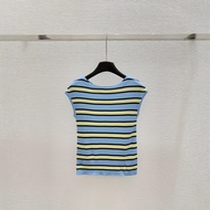 Erdos Spring/Summer Knitted Stripe Contrast Vest