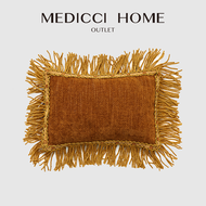 Medicci Home Retro Lumbar Pillow Cover Sham Fringed Luxury Living Room Sofa Chair Neo-classic Cushion Case Mid European Italian