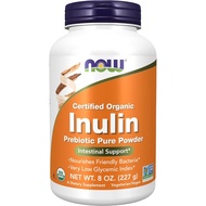 Organic Inulin oral powder for intestinal support Now [American product]