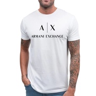 Armani Exchange AX Original 100% White Short sleeve shirt men Round neck man Baju putih lelaki Summe