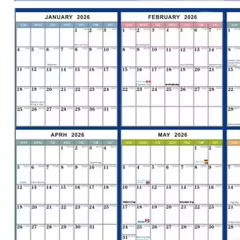 2026 Full Year Calendar Wall Planner 2026 Yearly Planner Erasable Wall Planner