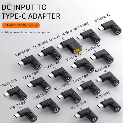 Laptop Power Connector 65W DC Adapter Charger Converter for Lenovo Hp Asus 7.4*5 7.9*5.5mm Female to