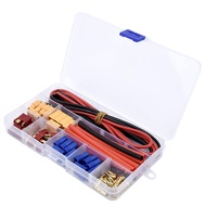 Deans T Plug EC3 XT60 Male / Female Connector 14AWG Silicone Wire Heat Shrink Tubes for RC FPV Drone