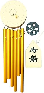 RIPE INDIA Feng Shui Vastu 6 Pipes Rods Wooden Wind Chime for Balcony with Good Sound for Positive E