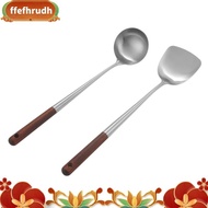 Wok Spatula and Ladle Tool Set, 17 Inches Spatula for Wok, Stainless Steel Wok Spatulaffefhrudh
