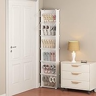 MAGINELS 6-Tier Slim Shoe Rack,Narrow Closet Shoe Storage,Hidden Shoe Organizer for Small Spaces,Tall Shoes Cabinet for Wall Behind Door,Entryway,White