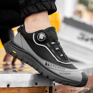 2026 Rotating Button Men Work Safety Shoes Anti-smash Anti puncture Indestructible shoes Work Sneake