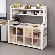 5WJ7 Sintered Stone Kitchen Storage Cabinet Multi-layer Microwave & Spice Rack Floor Standing Sidebo