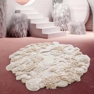 北歐風 手作 紐西蘭 羊毛地毯 雪世界 客廳臥室 床邊墊 家居裝飾