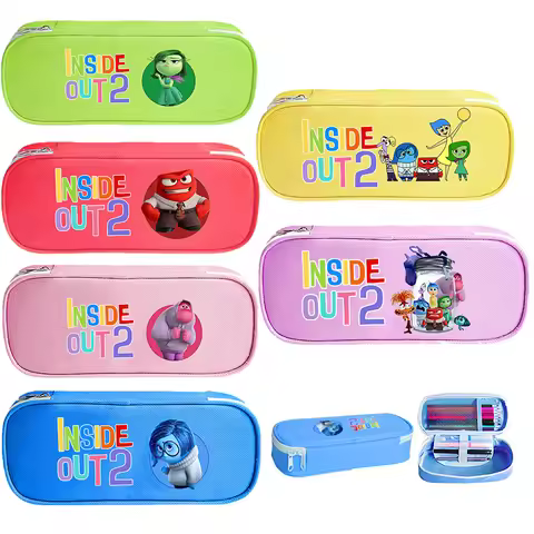 Disney Inside Out 2 Pencil Case Student Product Girl Boy Pen Case Bag Cartoon Large Capacity Pencil 