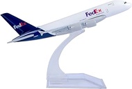 Bswath Model Airplane 1:400 Scale Model FedEx Airbus 380 Model Plane Metal Plane Model Die-cast Allo