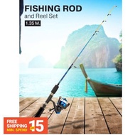 [TAHAN LASAK] Set Rod Pemancing dan Reel Fishing Rod and Reel Set