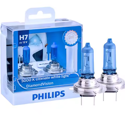 Philips Diamond Vision H7 12V 55W PX26d 12972DVS2 5000K Cool White Light Car Halogen Headlight Hi/lo