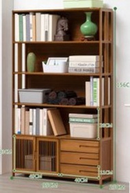 簡易書櫃儲物櫃層架(雙門-旗艦款三抽屜)