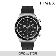 Timex Q Three Time Zone Chronograph Men Watch Silicon TMTW2V70000UJ