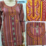 @@[Size S(38)] Long Sleeve Crepe Short Kurti - Top only