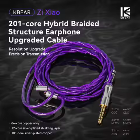 KBEAR ZiXiao 2 core Alloy copper + Silver-plated Copper shielding layer Upgraded Cable
