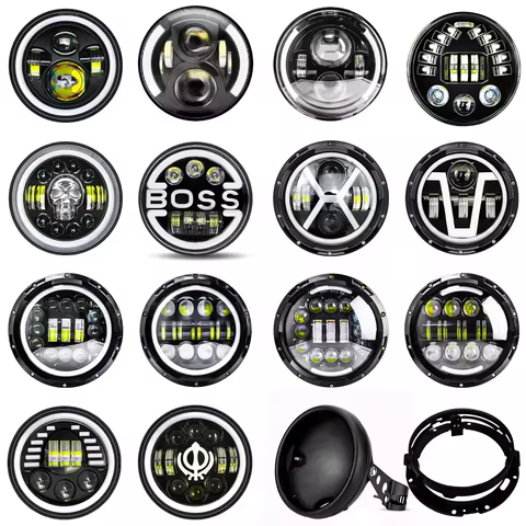 7 Inch Motorcycle LED Headlight for Motorcycle JEEP Wrangler JK Harley Touring Road King Yamaha 7Inc