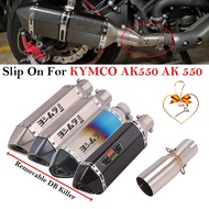 Slip On For KYMCO AK550 AK 550 Muffler DB Killer Motorcycle Exhaust System Escape Modified Middle Li