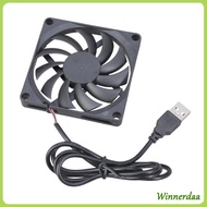 WIN Powerful 13CFM 80mm 80x80x10mm Brushless USB Cooling Fan For PC CPU Cabinet Temperature Control 
