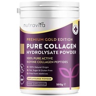 Nutravita Pure Bovine Collagen Hydrolysate Powder 500g - 100% Active Bovine Collagen Peptides - Prem