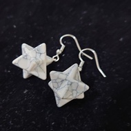 水晶耳環 - 白松石 (梅爾卡巴款)