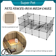 DIY Dog Cage Stackable Pet Fence 35*35CM Cat Rabbit Fence Pet Cage Pet Metal Wire Kennel Extendable Dog Fence Playpen Crate For Puppy Cat Cage