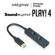 CREATIVE Sound Blaster PLAY!4 External USB Sound Card พร้อมปุ่มปรับเสียงเบสได้ทันทีในตัวซาวด์การ์ด U