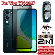 2in1 Private Tempered Glass For Vivo Y04 Y04S 2025 4G Y29S Y29T 5G Anti-Spy Screen Protector 9H Full