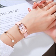 COD Women's Watch Fashion Casual Quartz Watch Korean Elegant Leather Strap Square Analog Fashion Ladies Wrist Watch