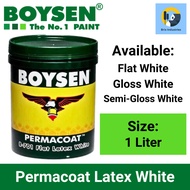 Boysen Permacoat Flat, Semi-Gloss and Gloss Latex White 1 Liter 100% Acrylic Paint