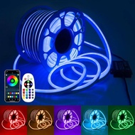 หลอดไฟนีออนไฟ LED กันน้ำเส้นนีออน LED Seville RGB หลายสีพร้อมรีโมทแอพพ์บลูทูธริ้วสายไฟสายนีออนยืดหยุ