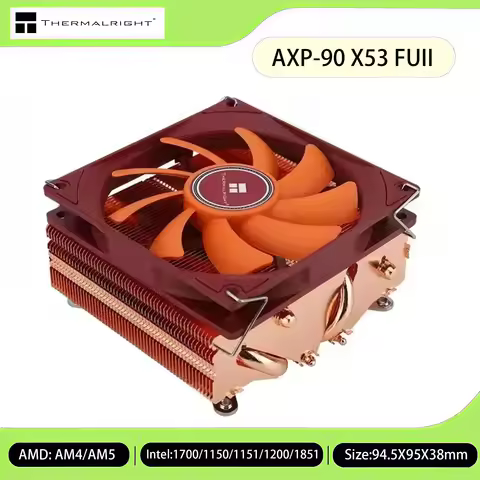 Thermalright AXP90-X53 FULL All Copper Low Profile CPU Air Cooler with 92mm PWM Fan for AMD AM4 AM5