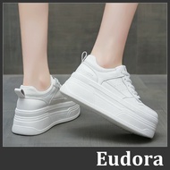 [Eudora] Thick-Soled White Shoes Sports Style Casual Shoes Sneakers White Shoes Thick-Soled Shoes Th