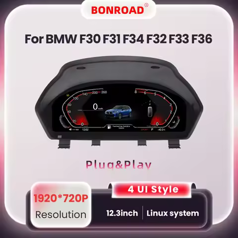 Bonroad 1920*720 Car 12.3'' Digital Dashboard Panel Cluster For BMW 3 4 Series F30 F31 F34 F32 F33 F