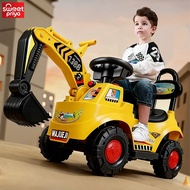 Children Excavator Ride On Construction Car With Music+Light Bulldozer 360°Rotating 1-6year old Truc