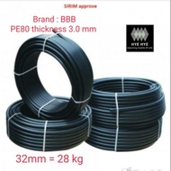 32mm HDPE Poly Pipe PN12 5 (PE80) BBB - LOOSE 10M