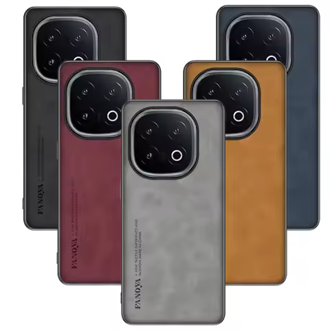 Frosted PU Leather Cover Case For iQOO 13,Matting Anti-Shock Hard Plastic Skin Case For Vivo IQOO 12
