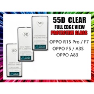 (2 Item) Oppo A92 2020/R15 Pro/F7/A3s/F5/A83 5D Edge Full Screen 0.3MM Thick 9H Tempered Glass