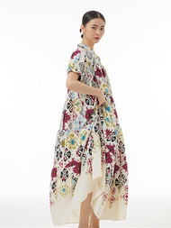 XITAO Vintage Dress Fashion New Women Pullover Goddess Fan Casual Style Loose Elegant Pocket 2023 Summer Dress Top DMJ1042