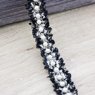 1 Yard/roll 20mm Lace Pearl Ribbon Clothing Accessories Decoration Ribbon Family Handmade DIY Girl H